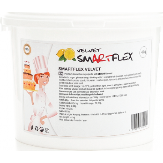 Smartflex Velvet Citrón 4 kg (Poťahovacia a modelovacia hmota na torty) 0416 dortis