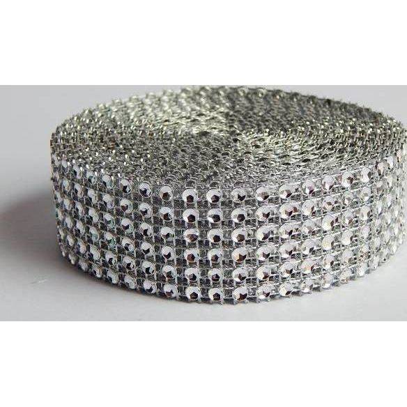 Diamantový pás plastový strieborný (3 cm x 4,57 m) 5126 dortis