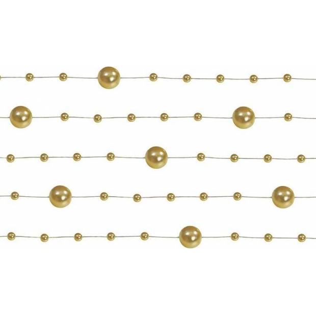 Perlová girlanda zlatá 130 cm (5 ks) GP24 dortis