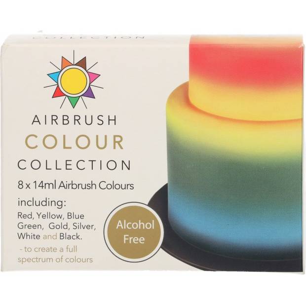 Súprava farieb na airbrush bez alkoholu 8 x 14 ml