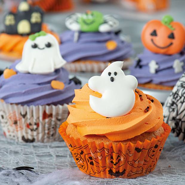 Košíček na muffiny Halloween tekvica a duchovia 36 ks 5 x 3 cm