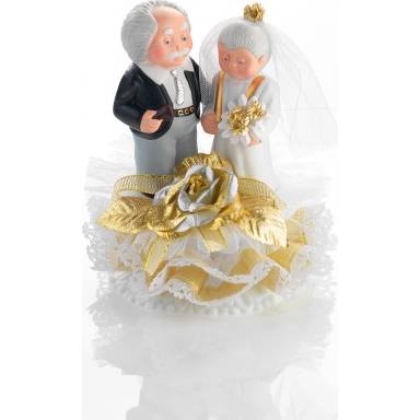 Svatební figurka na dort - zlatá svatba