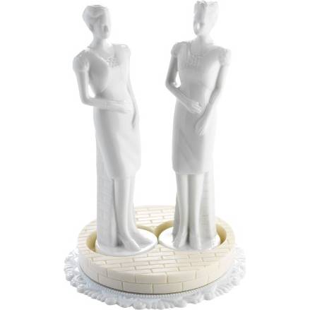 Svadobná figúrka na tortu biela - lesbičky