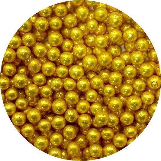 Cukrové perly zlaté stredné (1 kg) - dortis