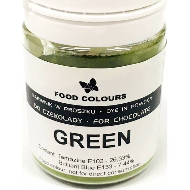 Prášková farba do čokolády Food Colours Green (20 g) WS-P-225 dortis