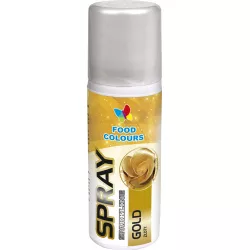 Farba v spreji Food Colours New Gold (50 ml) Zlátená Bez E171 - dortis