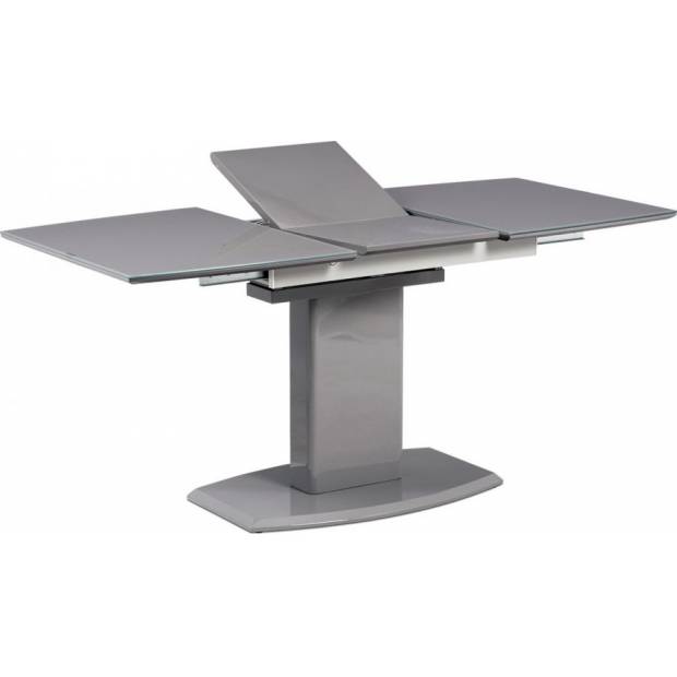 Jídelní stůl 120+40x80 cm, šedé sklo + šedá MDF AT-4011 GREY Art
