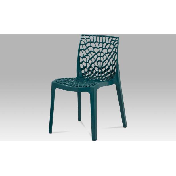 Jídelní židle, petrolejová plast CT-820 PET Art