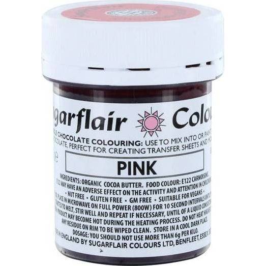 Farba do čokolády na báze kakaového masla Sugarflair Pink (35 g) C301 dortis