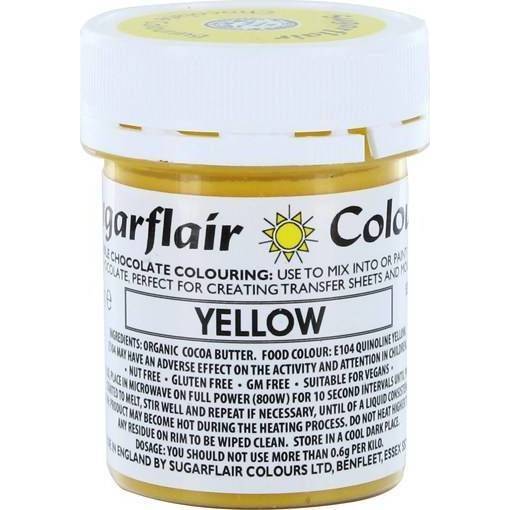 Farba do čokolády na báze kakaového masla Sugarflair Yellow (35 g) C303 dortis