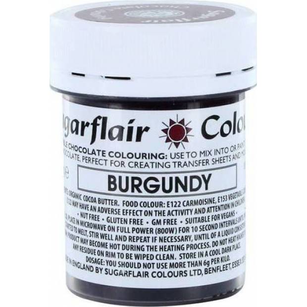 Farba do čokolády na báze kakaového masla Sugarflair Bugrundy (35 g) C305 dortis