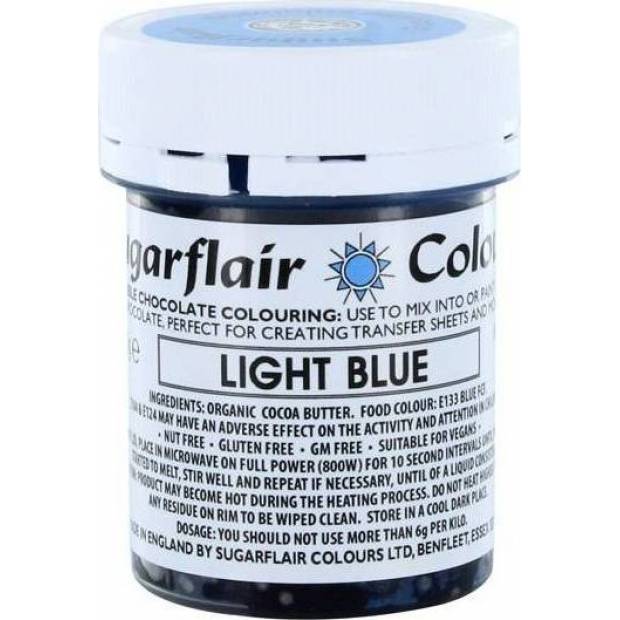 Farba do čokolády na báze kakaového masla Sugarflair Light Blue (35 g) C306 dortis