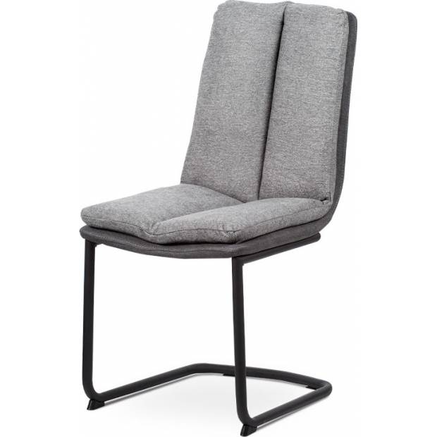 Konferenční a jídelní židle - látka světle / tmavě šedá, kovová podnož, černý matný lak HC-041 GREY2 Art