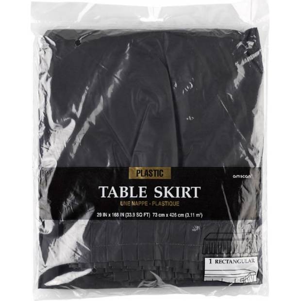 Rautová sukně na stůl  černá 426 x73cm