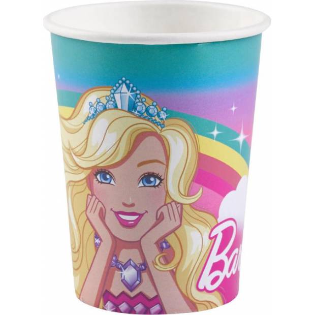 Poháriky papierové 8 ks Barbie 250 ml