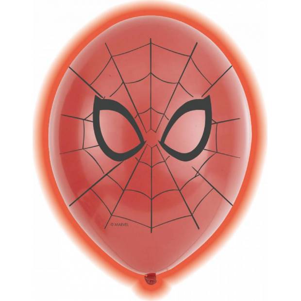 Latexový balónik Spiderman 5 ks svietiaci s led žiarovkou 27,5 cm