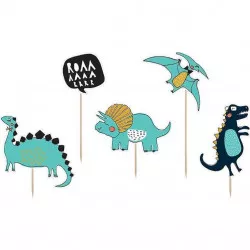 PartyDeco zapichovací dekorace na dort Dinosauři KPT31 dortis - PartyDeco
