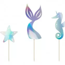 PartyDeco zapichovacia dekorácia na tortu Morská víla KPT47-017 torta - PartyDeco