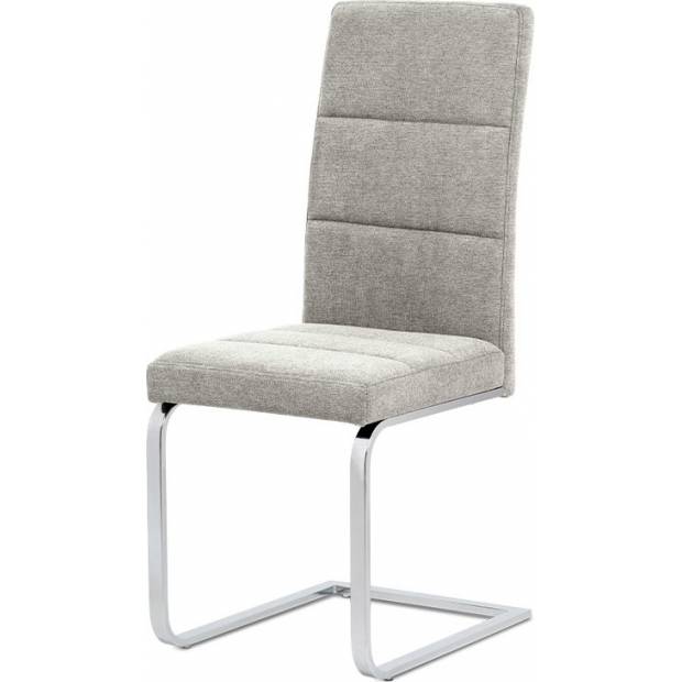 Jídelní židle, šedostříbrná látka, kovová chromovaná pohupová podnož B931N SIL2 Art