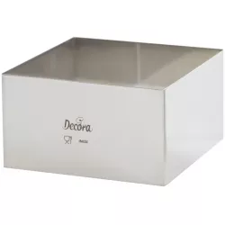 Dortový prstenec nerezový štvorcový 26x26x6 cm - Decora