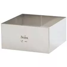 Nerezový dortový ráfek čtvercový 28x28x6 cm - Decora