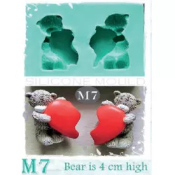Silikónová forma medvedíčkami a rozpůlené srdiečko - Galias Moulds