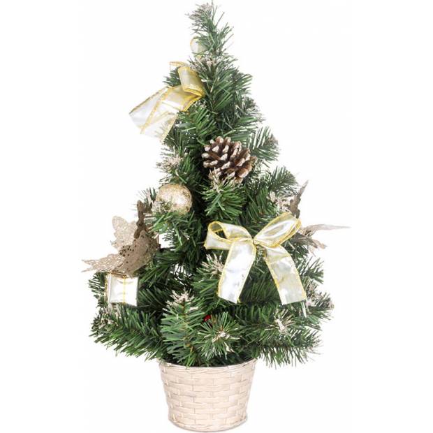 Stromeček ozdobený, umělá vánoční dekorace, barva zlato-bílá YS20-010 Art