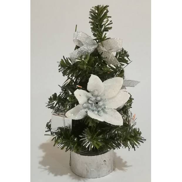 Stromeček ozdobený, umělá vánoční dekorace, barva stříbrno-bílá YS20-015 Art