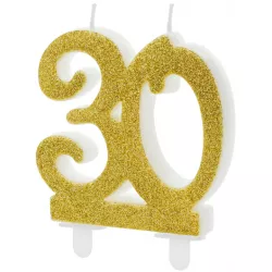 Sviečka na tortu číslice 30 7,5 cm - PartyDeco