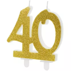 Sviečka na tortu číslice 40 7,5 cm - PartyDeco