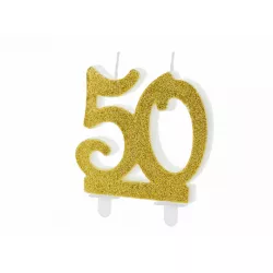 Sviečka na tortu číslice 50 7,5 cm - PartyDeco