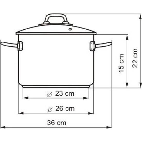 Hrniec PROFESSIONAL s pokrievkou, priemer 26 cm, objem 6,5 l - Kolimax