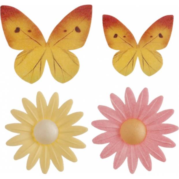 Sedmikrásky a motýli z jedlého papíru, 8ks - Dekora