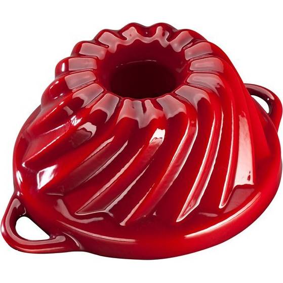 Liatinová smaltovaná forma na pečenie Malá bundt torta GOURMETINA - Shadow red - Český Smalt