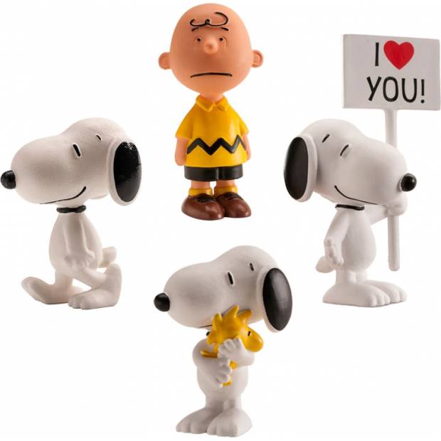 Sada figúrok Snoopyho, 4ks, 5 cm - Dekora