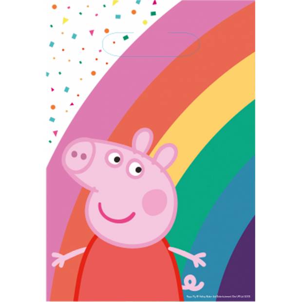 8 vrecúšok Papierový papier Peppa Pig 23,4 x 16,2 cm - Amscan