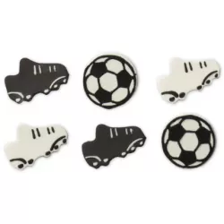 Cukrová dekorácia na tortu – futbal, 6 ks - Decora