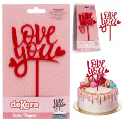 Dekorácia na tortu Love You 5 x 13 x 20 cm - Dekora