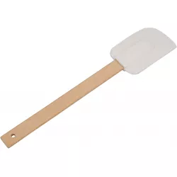 Stěrka biela veľká s drevenou rúčkou 29 cm - dj dřevotvar
