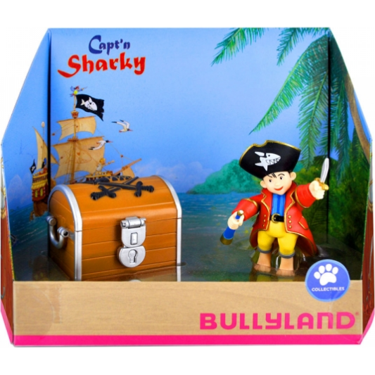 Postavička piráta s tortou s pokladom Kapitán Shary - Bullyland