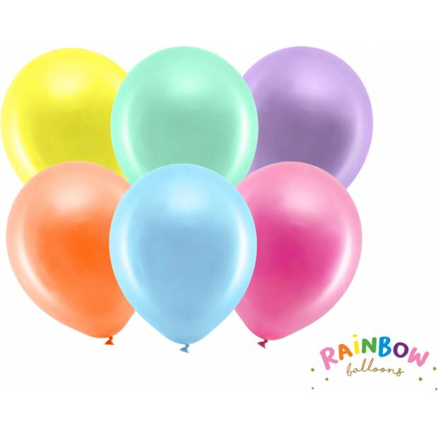 Metalické balóniky 23cm 10ks farebné - PartyDeco