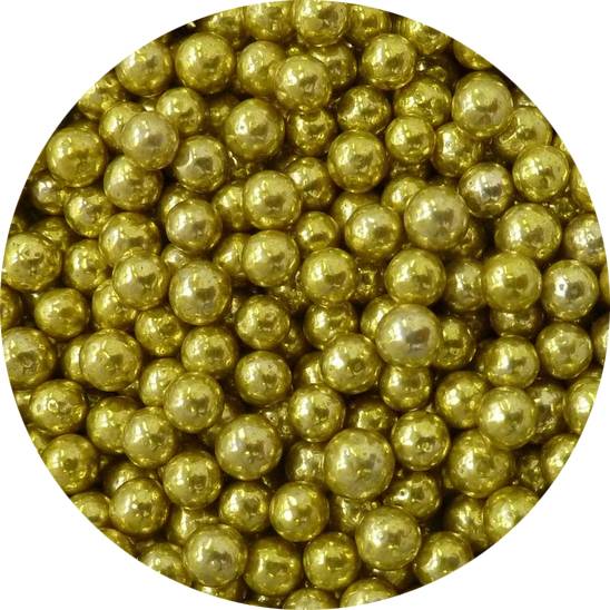 Cukrové korálky zlaté 4mm 80g - Scrumptious