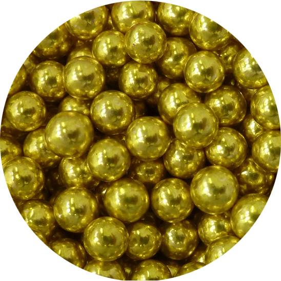 Cukrové korálky zlaté 6mm 80g - Scrumptious