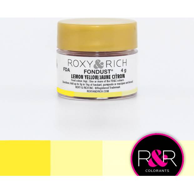 Prášková farba 4g citrónovo žltá - Roxy and Rich