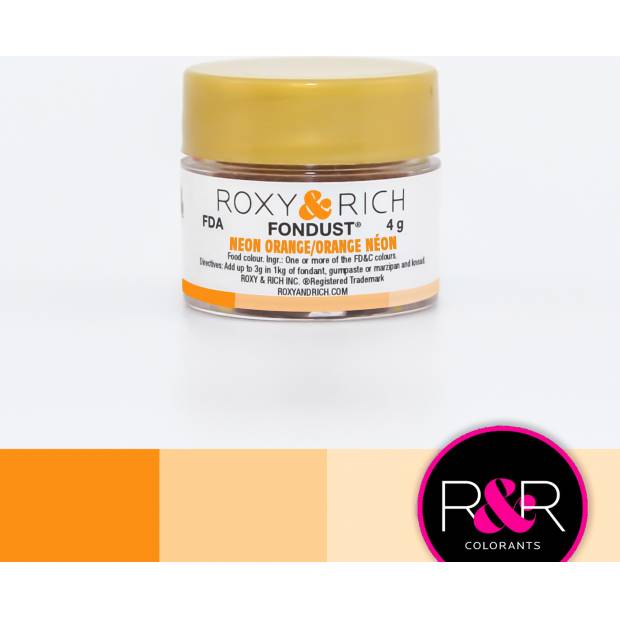 Prášková farba 4g neónovo oranžová - Roxy and Rich