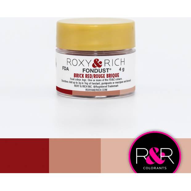 Prášková farba 4g tehlovo červená - Roxy and Rich