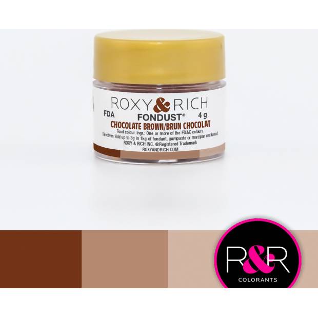 Prášková farba 4g čokoládovo hnedá - Roxy and Rich