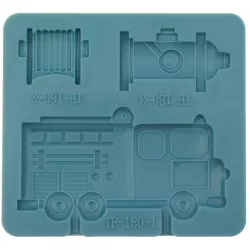 Silikónová formička hasičského auta a hydrantu 10×9,5 cm - Cakesicq