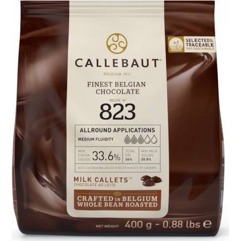 Čokoláda 823 mliečna čokoláda 33,6% 0,4kg - Callebaut