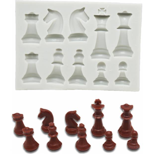 Silikónová šachová súprava 10,5x7,5cm - Cakesicq